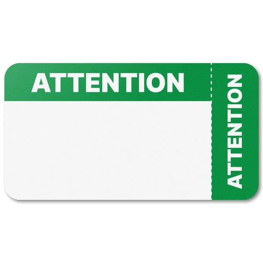 3.5 x 1.75in Stickers: Medical Alert File Folder Labels (Green & White)