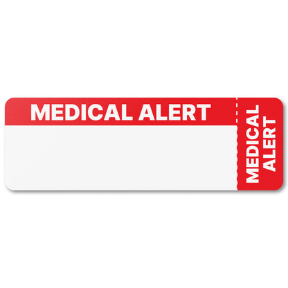 3 x 1in Stickers: Medical Alert File Folder Labels (Red & White)