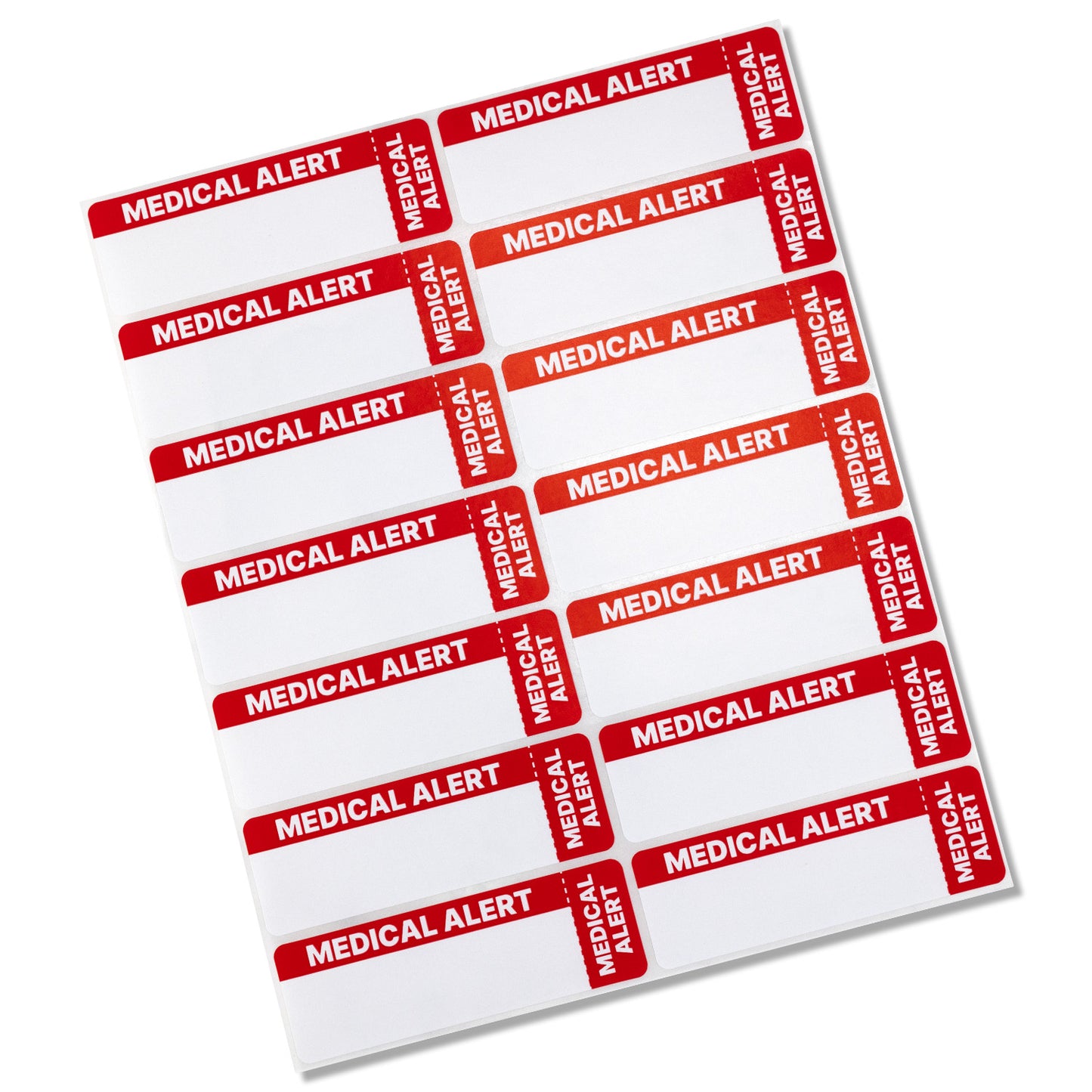 3 x 1in Stickers: Medical Alert File Folder Labels (Red & White)