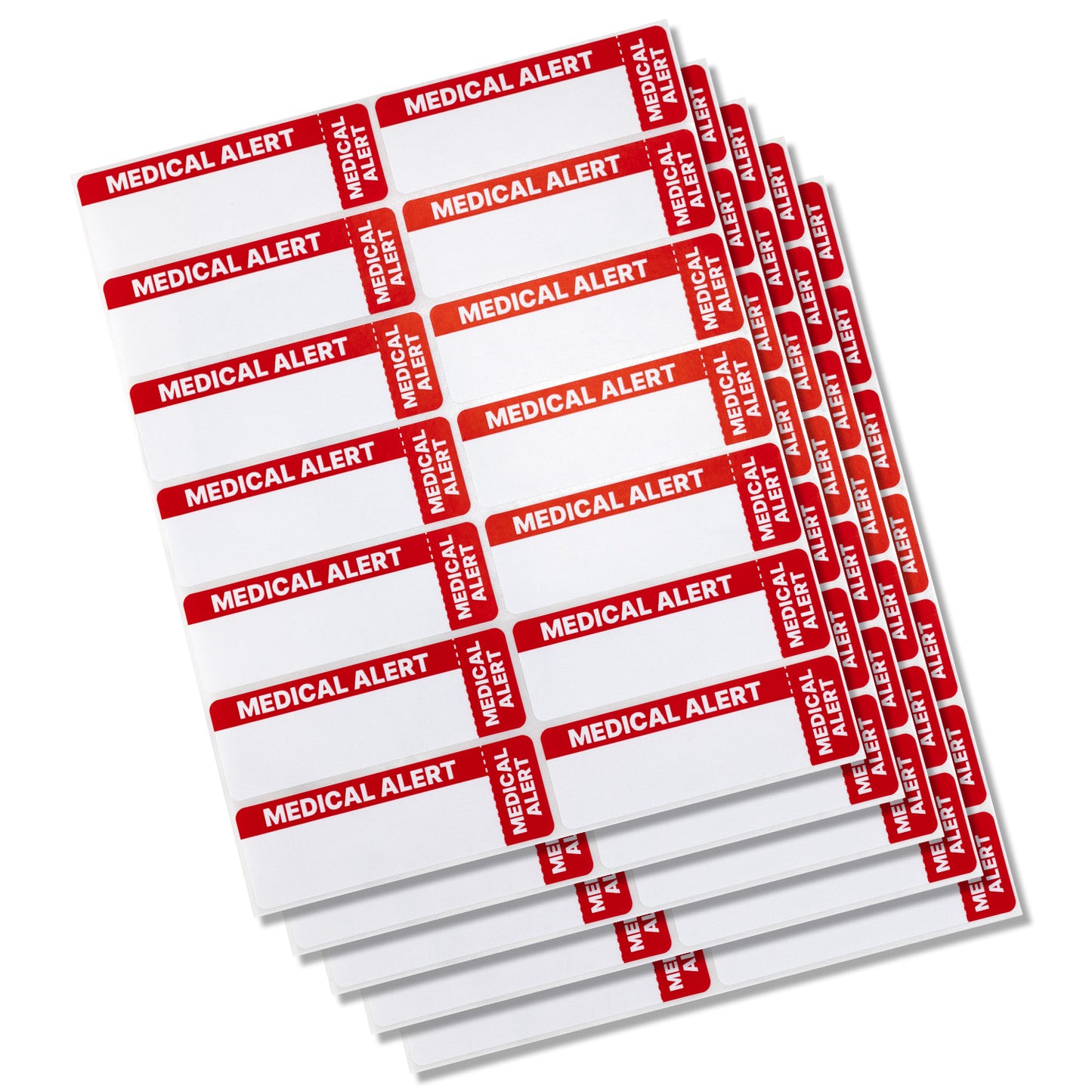 3 x 1in Stickers: Medical Alert File Folder Labels (Red & White)