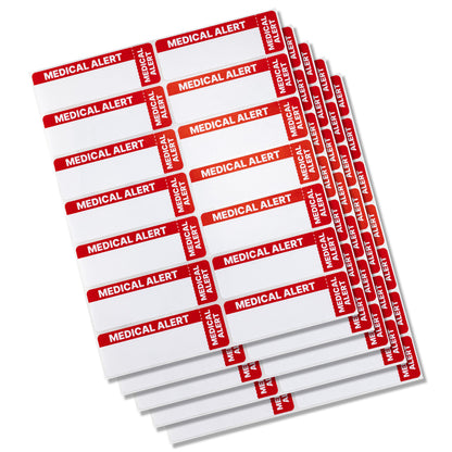 3 x 1in Stickers: Medical Alert File Folder Labels (Red & White)