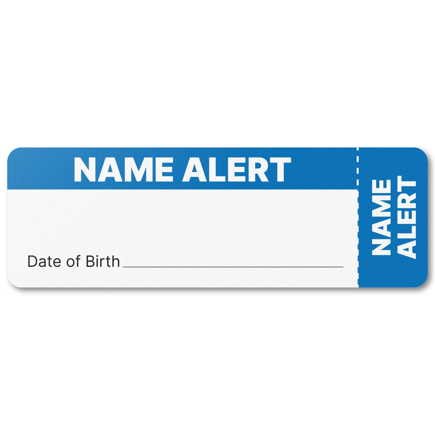 3 x 1in Stickers: Blue & White Name Alert File Folder Labels