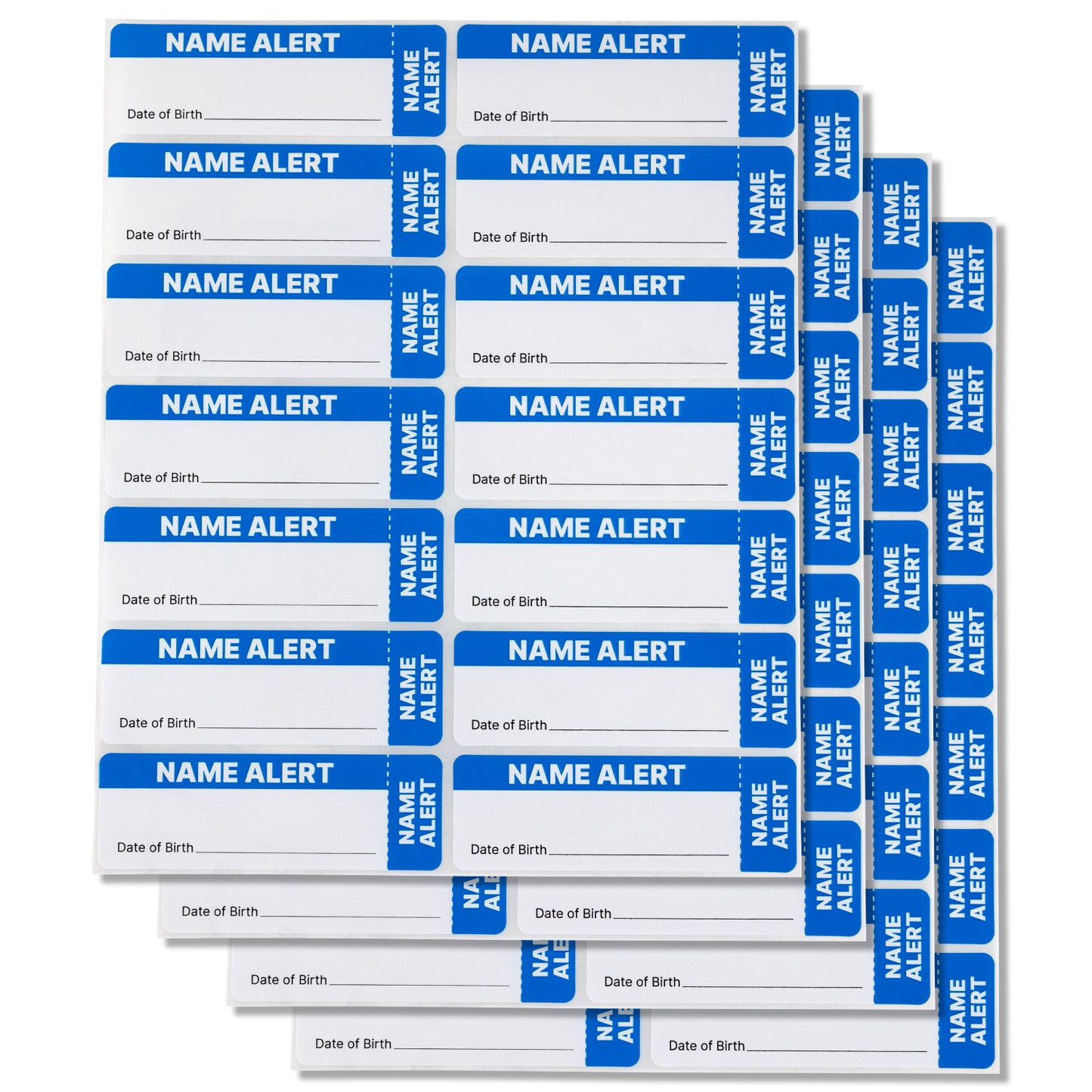 3 x 1in Stickers: Blue & White Name Alert File Folder Labels