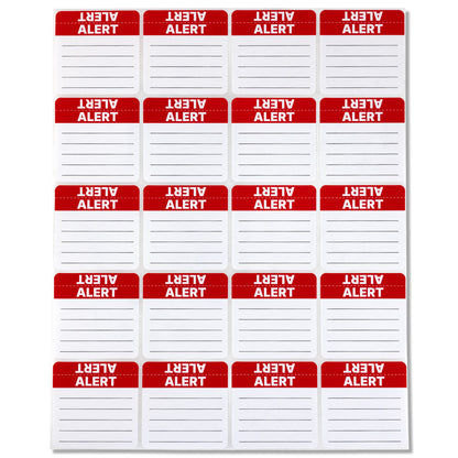 2 x 2in Stickers: Red & White Alert File Folder Labels