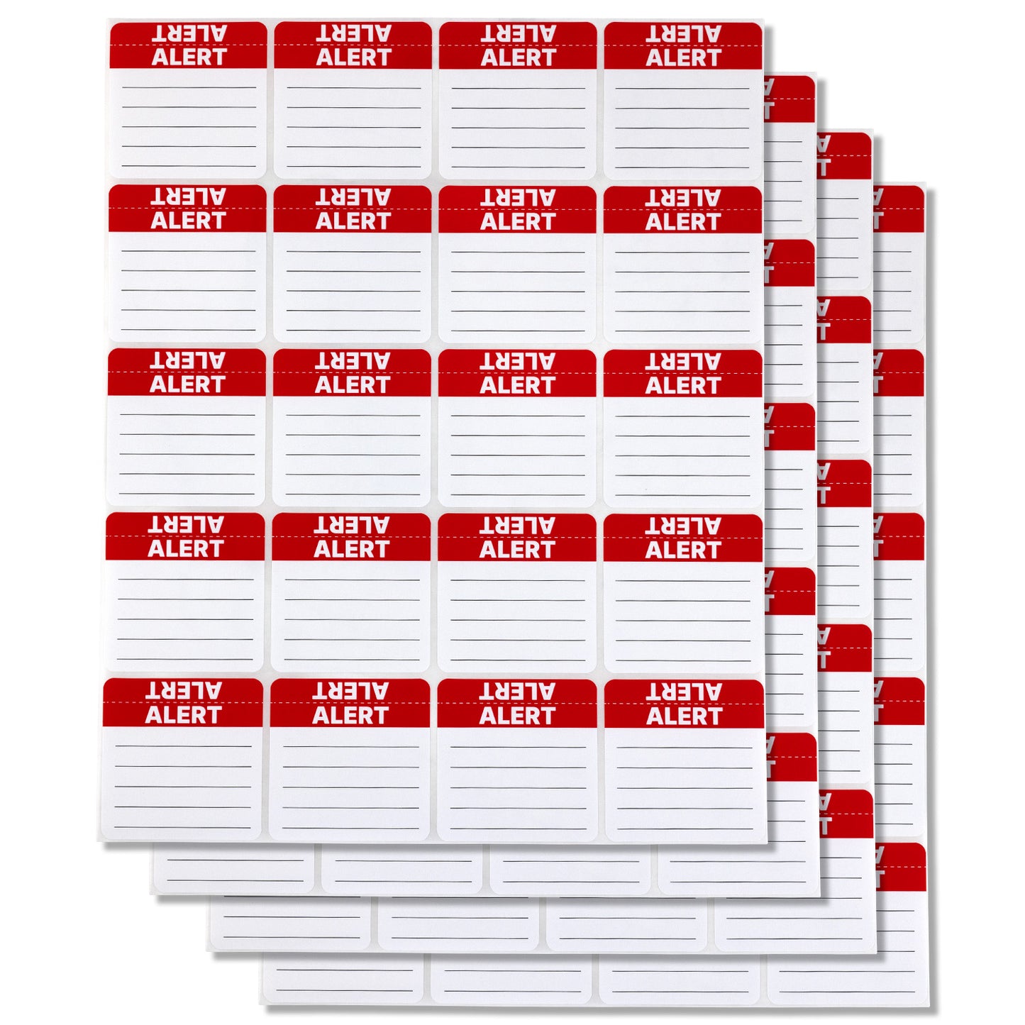 2 x 2in Stickers: Red & White Alert File Folder Labels