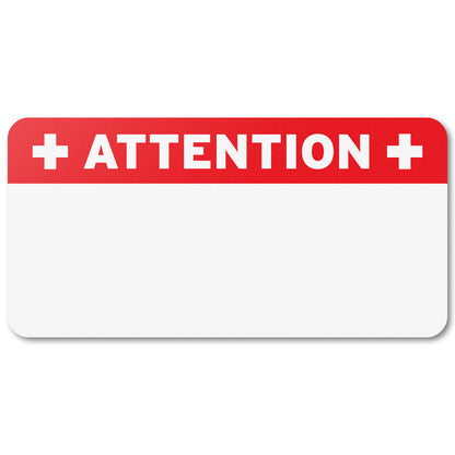 2 x 1in Stickers: Red & White Attention File Folder Labels