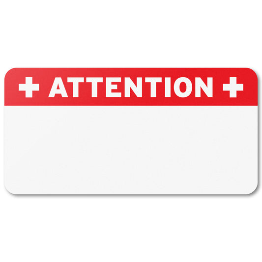 2 x 1in Stickers: Red & White Attention File Folder Labels