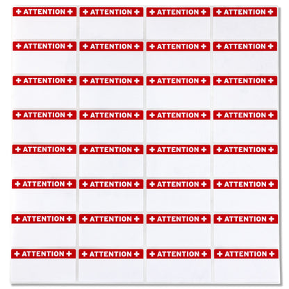 2 x 1in Stickers: Red & White Attention File Folder Labels