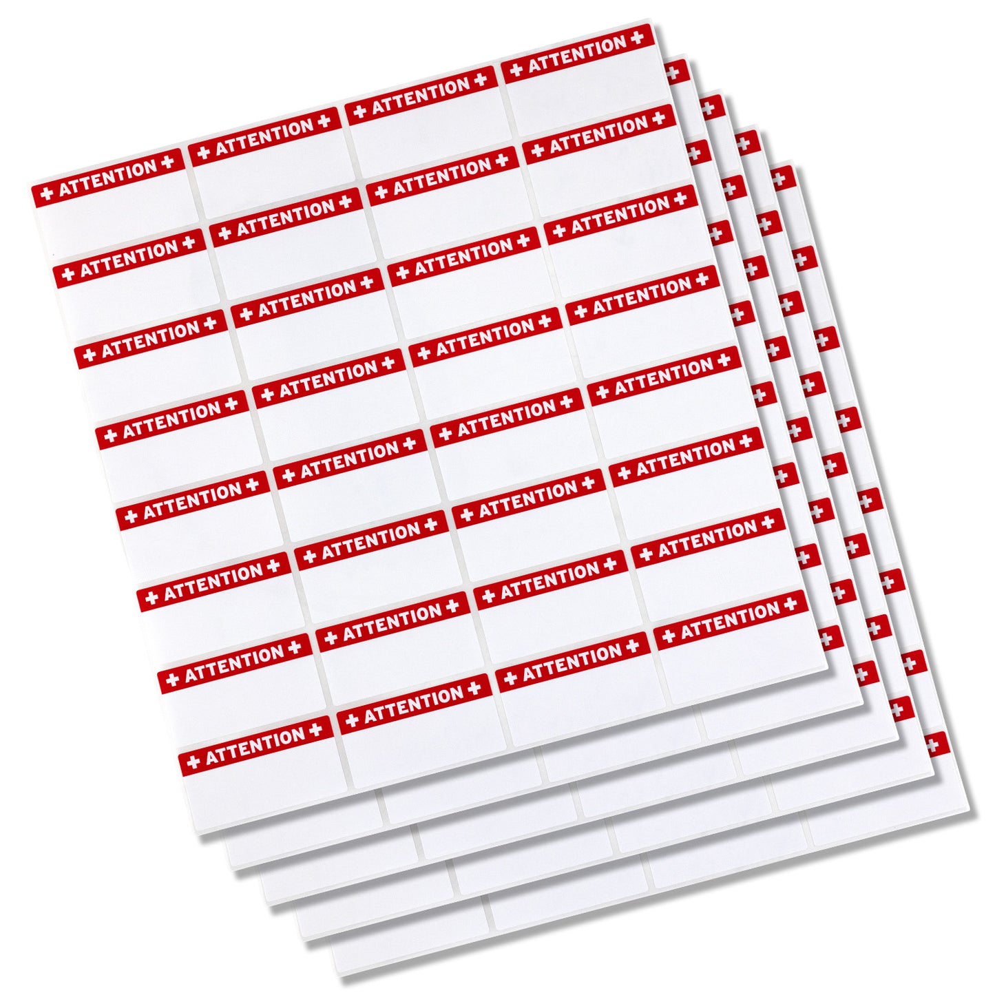 2 x 1in Stickers: Red & White Attention File Folder Labels