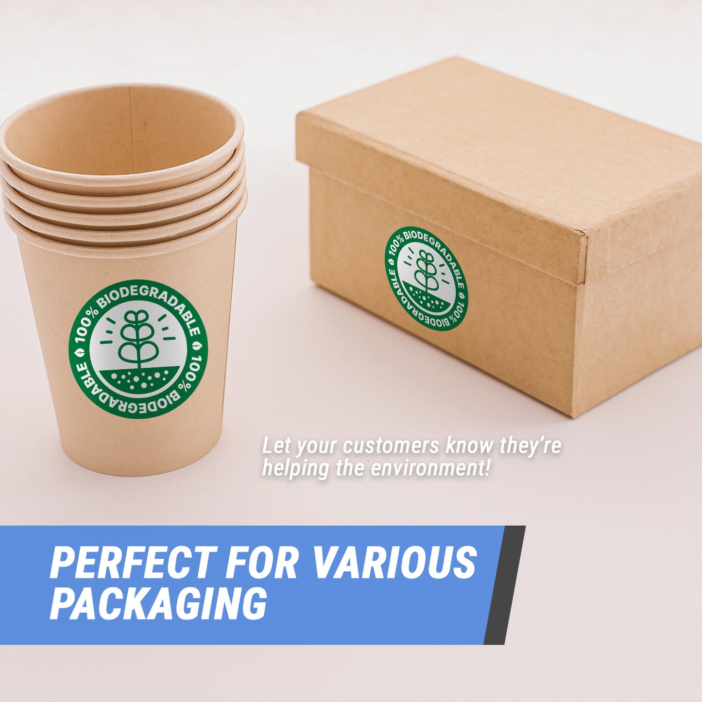 2in Stickers: 100% Biodegradable Food, Medical, and Retail Labels
