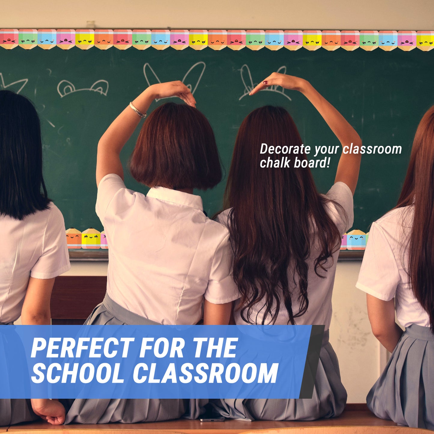 2.25 x 130ft Stickers: Classroom Bulletin Border Labels for Teachers