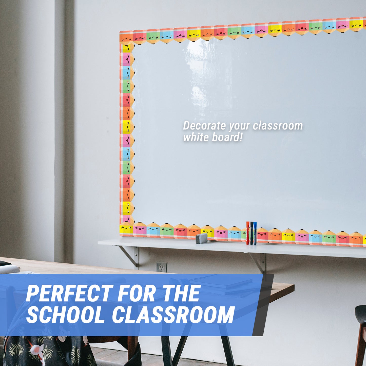 2.25 x 130ft Stickers: Classroom Bulletin Border Labels for Teachers