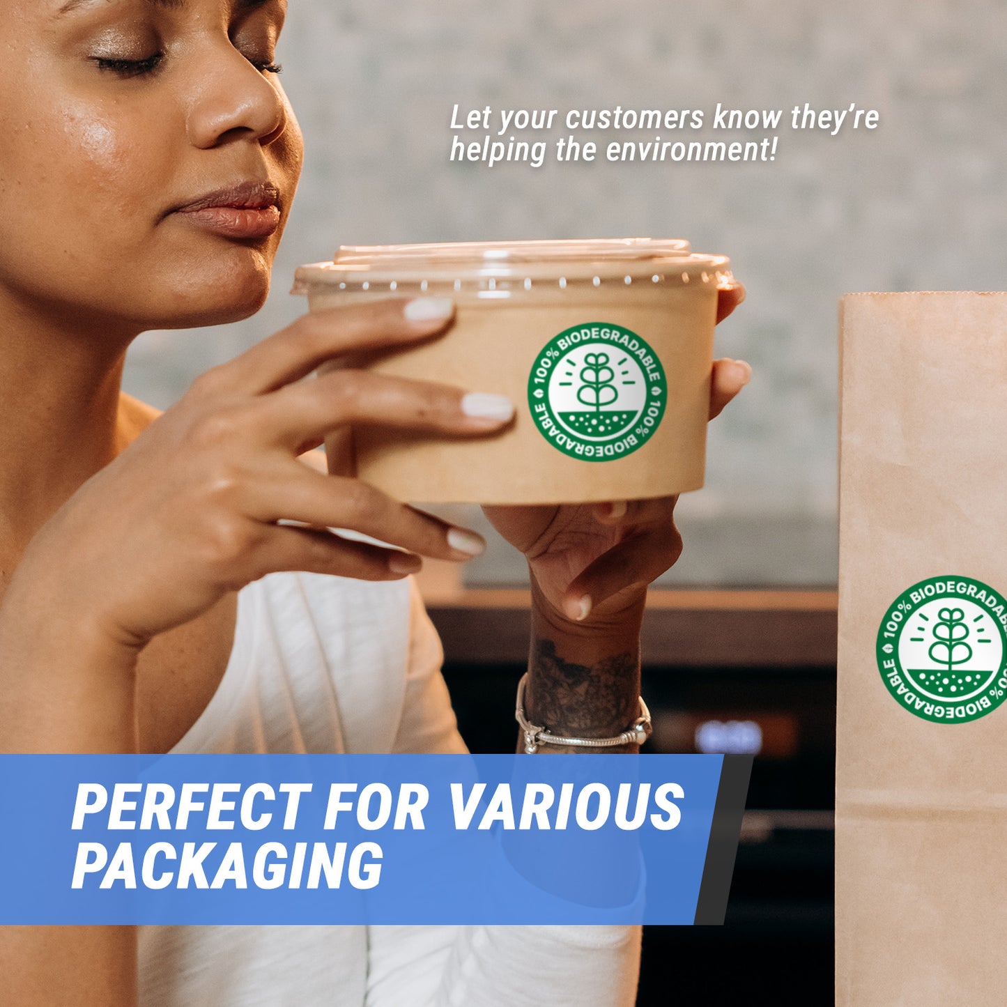 2in Stickers: 100% Biodegradable Food, Medical, and Retail Labels