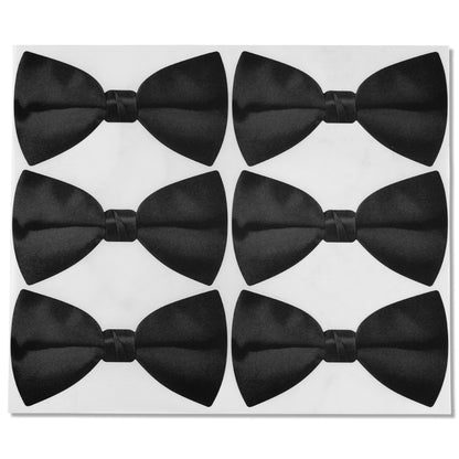4.9 x 2.6in Stickers: Black Bow-Tie Labels for Office and Retail Use