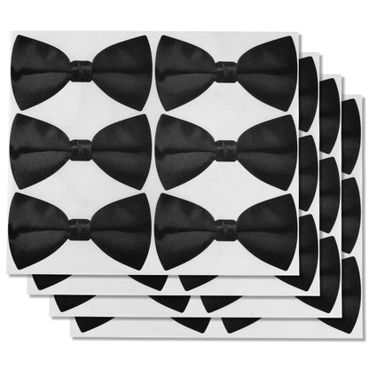 4.9 x 2.6in Stickers: Black Bow-Tie Labels for Office and Retail Use