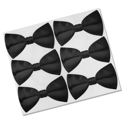 4.9 x 2.6in Stickers: Black Bow-Tie Labels for Office and Retail Use