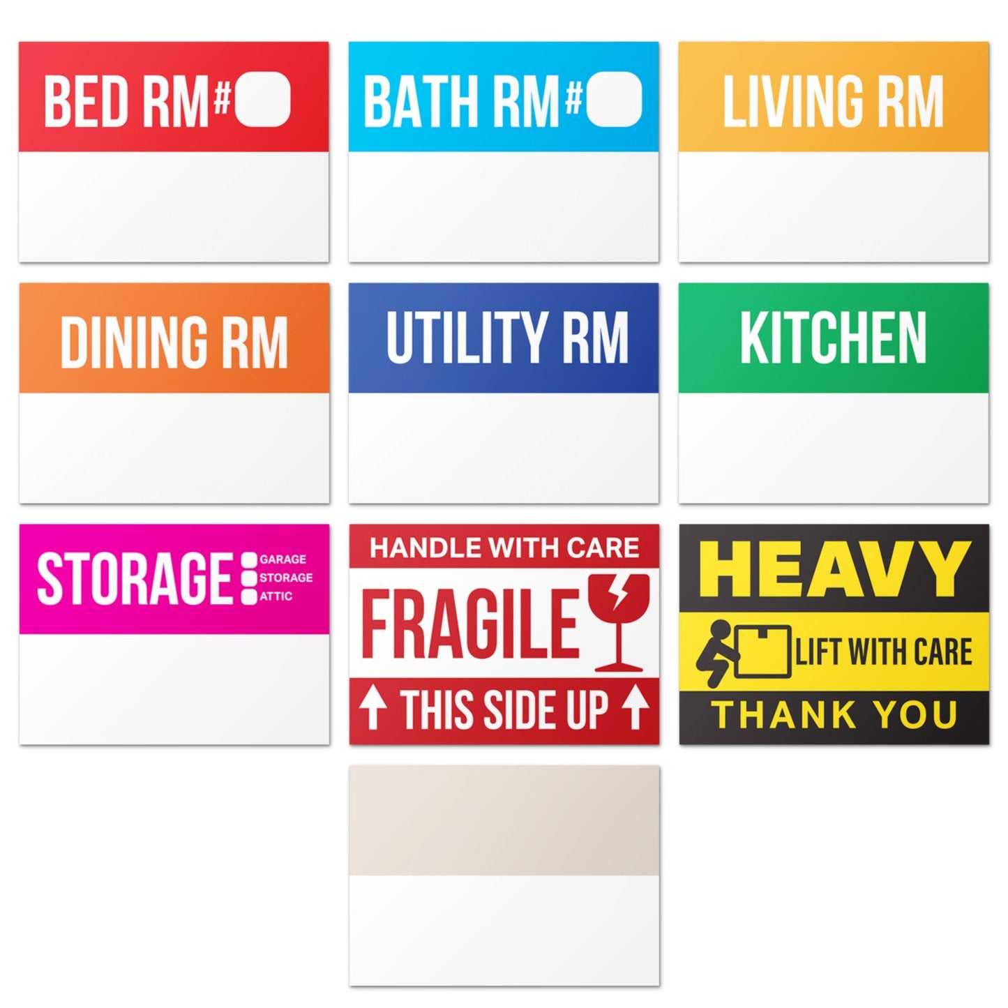 3 x 2in Moving Labels for 1 or 2 Bedroom Homes (Sheet)