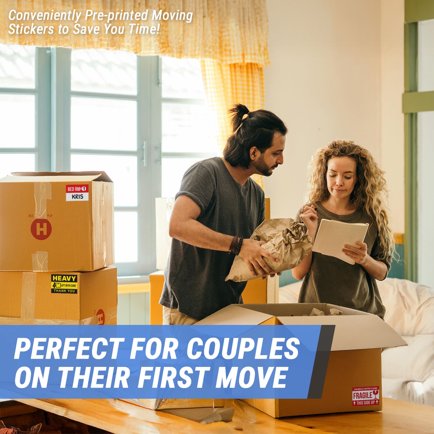 3 x 2in Moving Labels for 1 or 2 Bedroom Homes (Sheet)