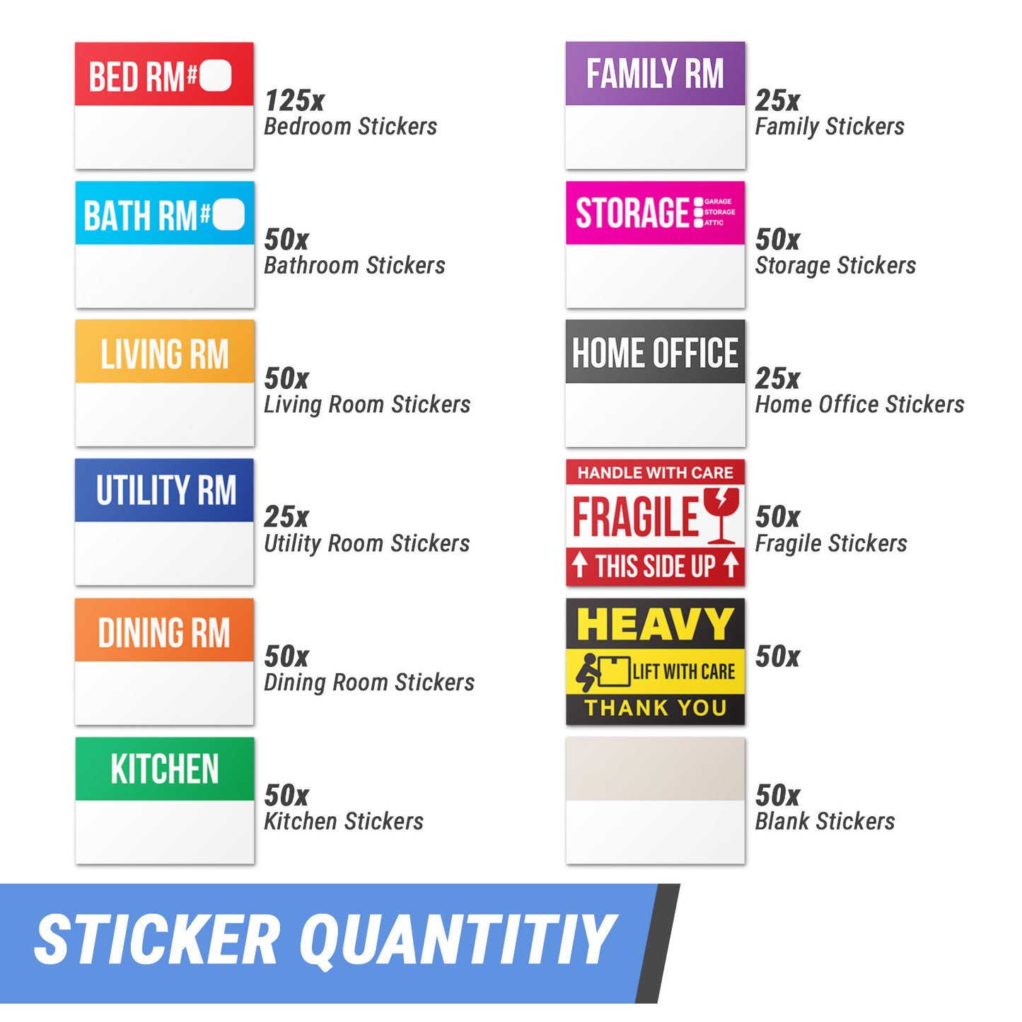 3 x 2in Moving Labels for 2 to 3 Bedroom Homes (Sheet)