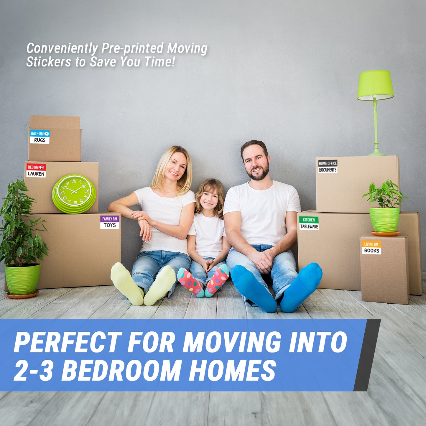 3 x 2in Moving Labels for 2 to 3 Bedroom Homes (Sheet)
