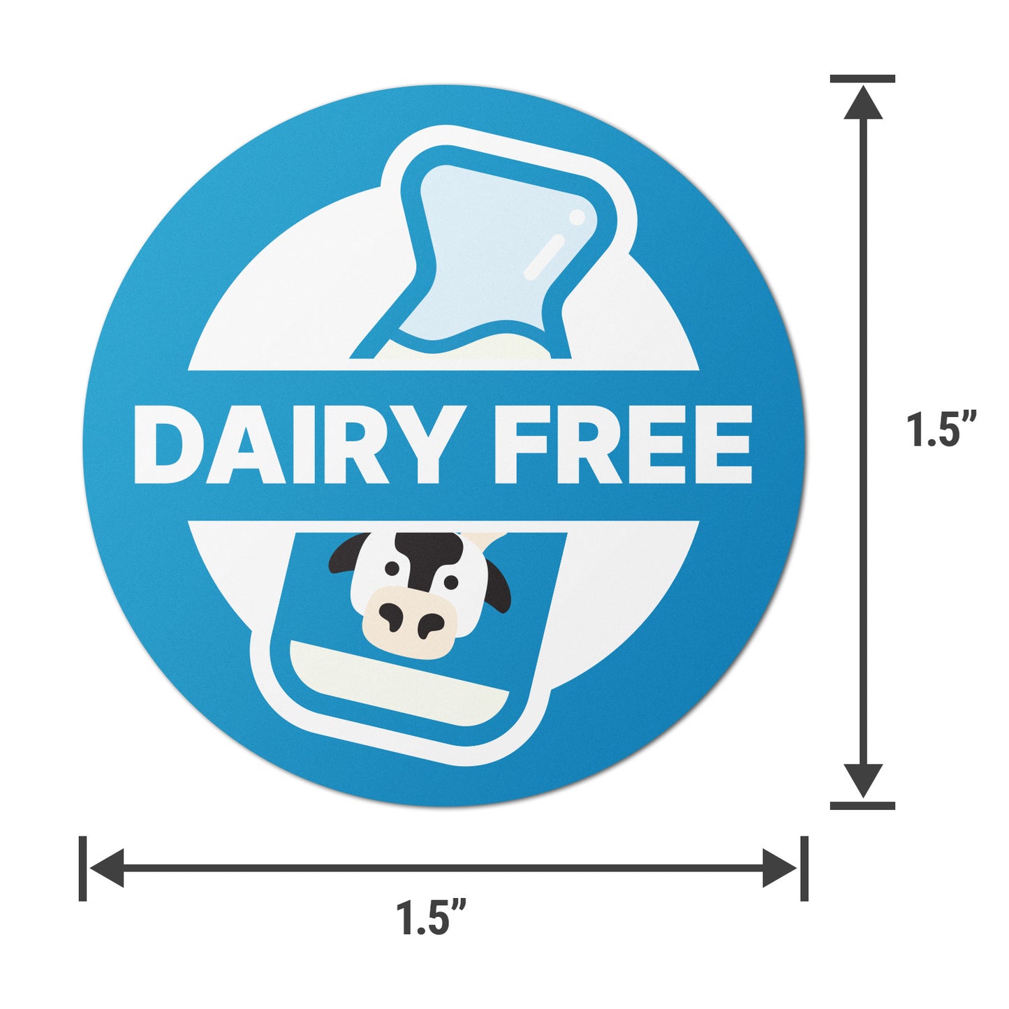1.5 inch Dairy Free Food Labels (300 Count)