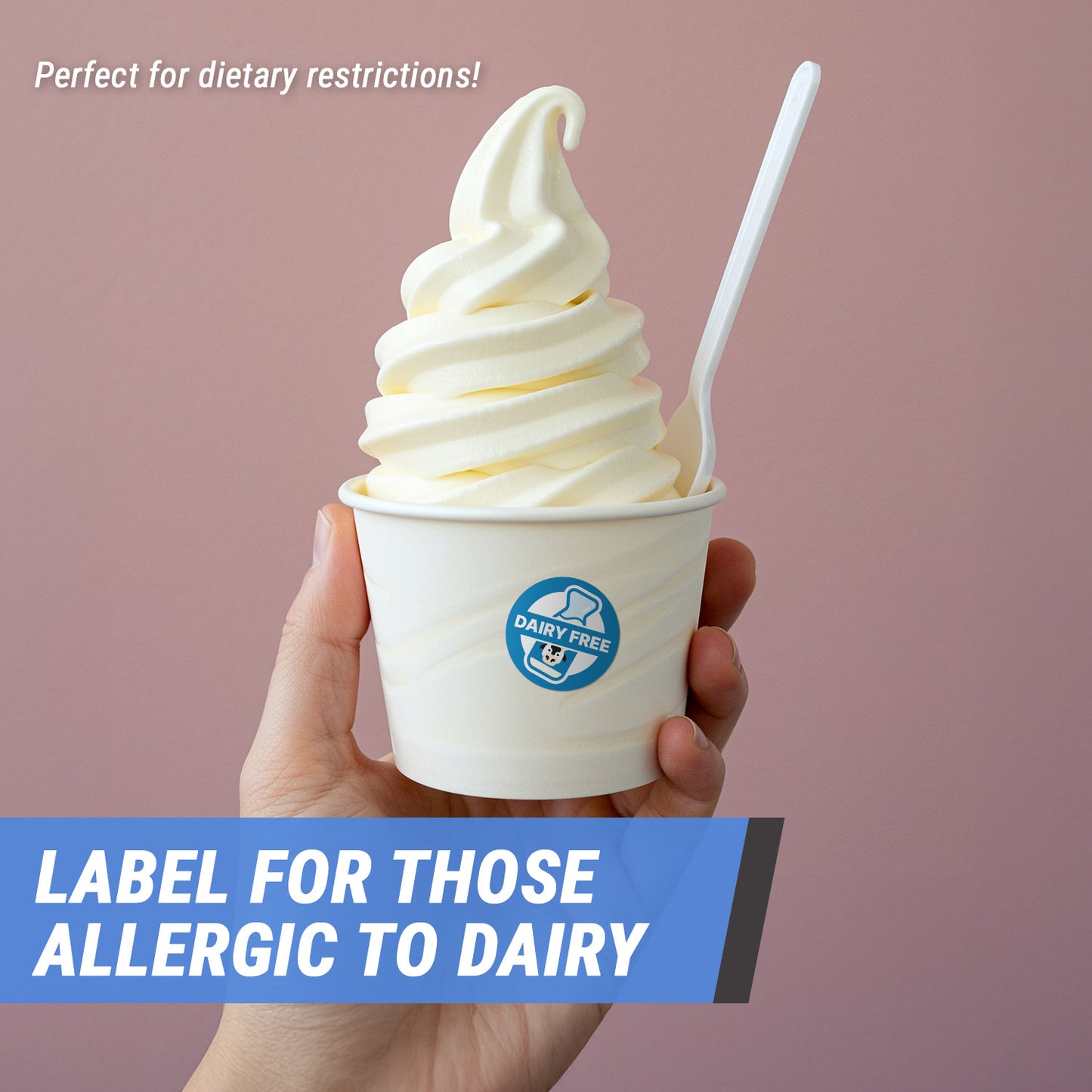 1.5 inch Dairy Free Food Labels (300 Count)