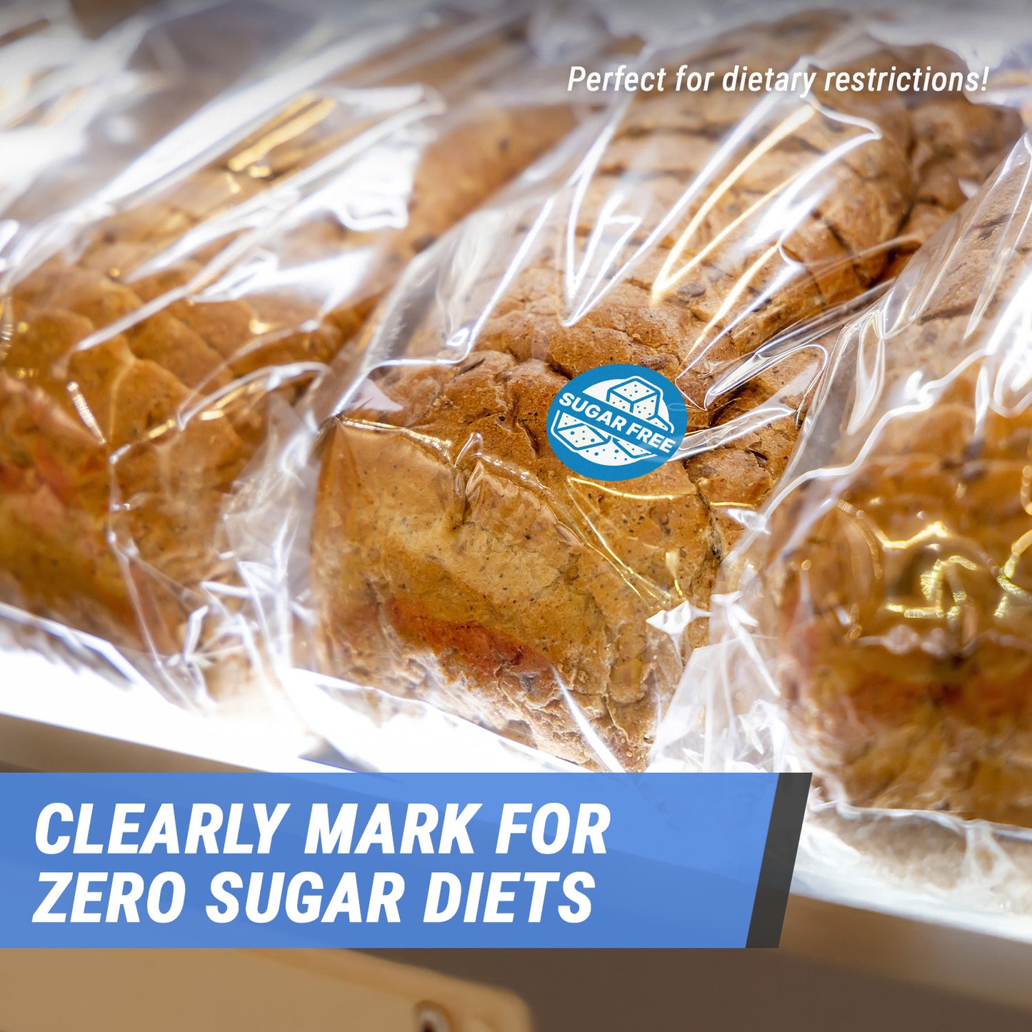 1.5 inch Sugar Free Food Labels (300 Count)