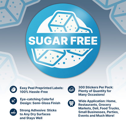 1.5 inch Sugar Free Food Labels (300 Count)