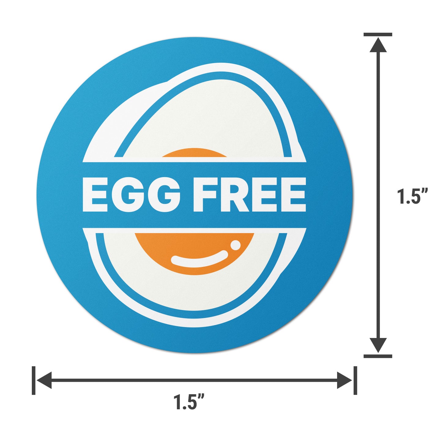 1.5 inch Egg-Free Food Labels (300 Count)