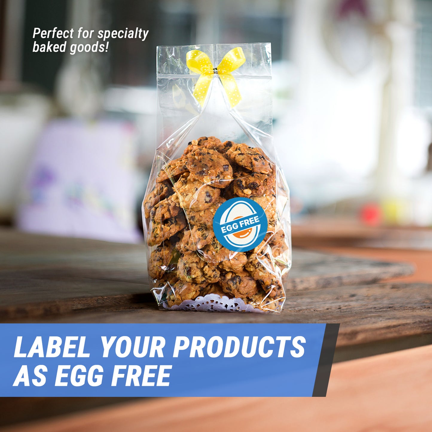 1.5 inch Egg-Free Food Labels (300 Count)