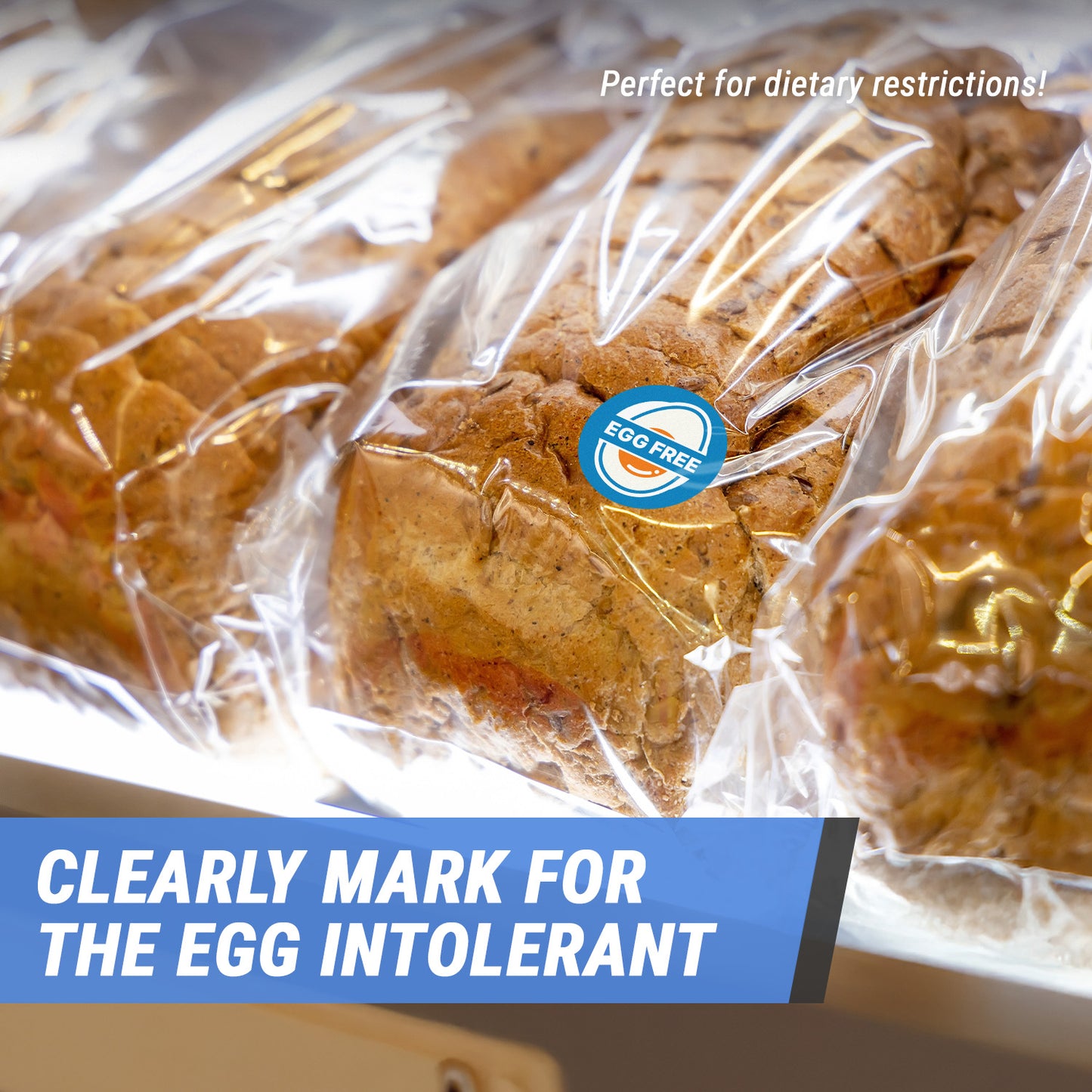 1.5 inch Egg-Free Food Labels (300 Count)