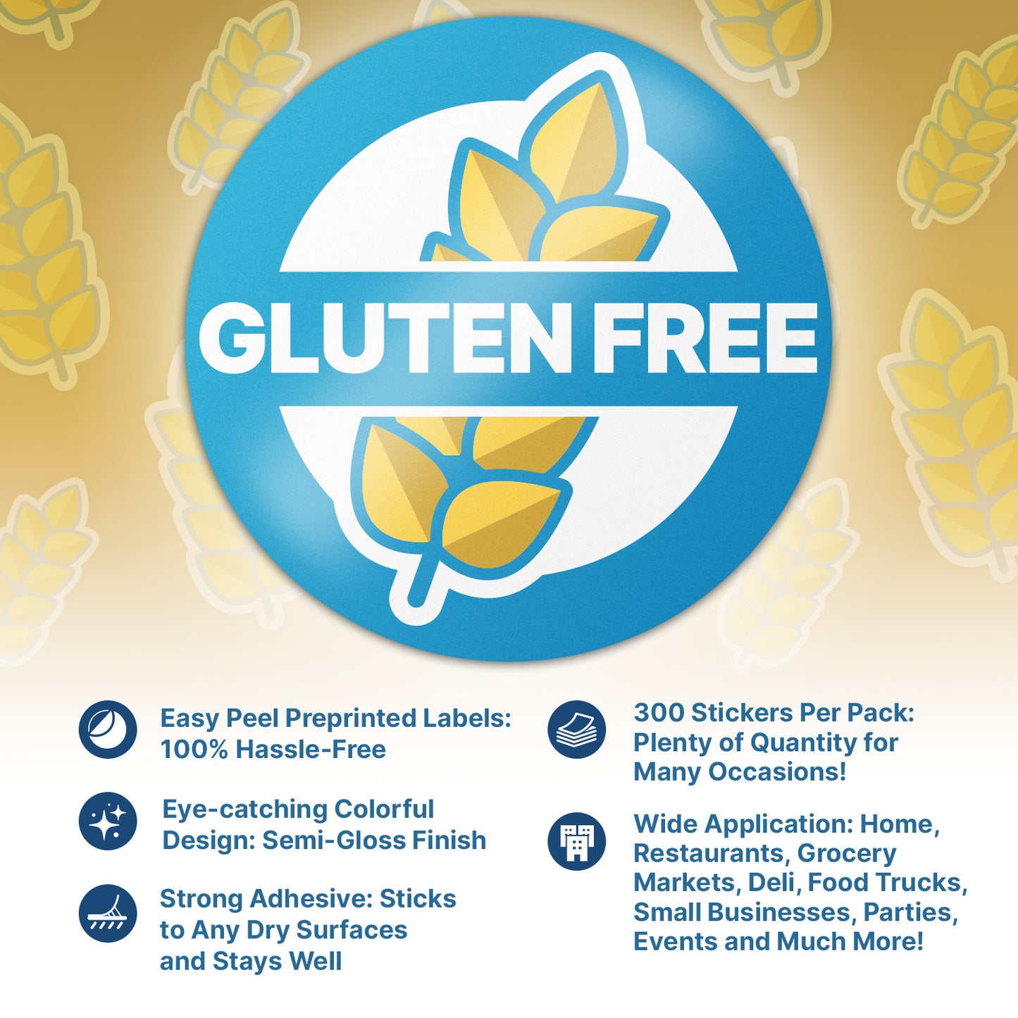 1.5 inch Gluten-Free Food Labels (300 Count)