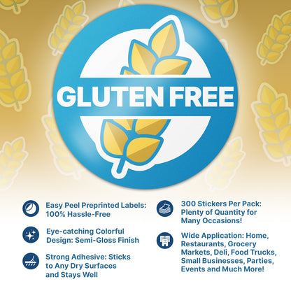 1.5 inch Gluten-Free Food Labels (300 Count)