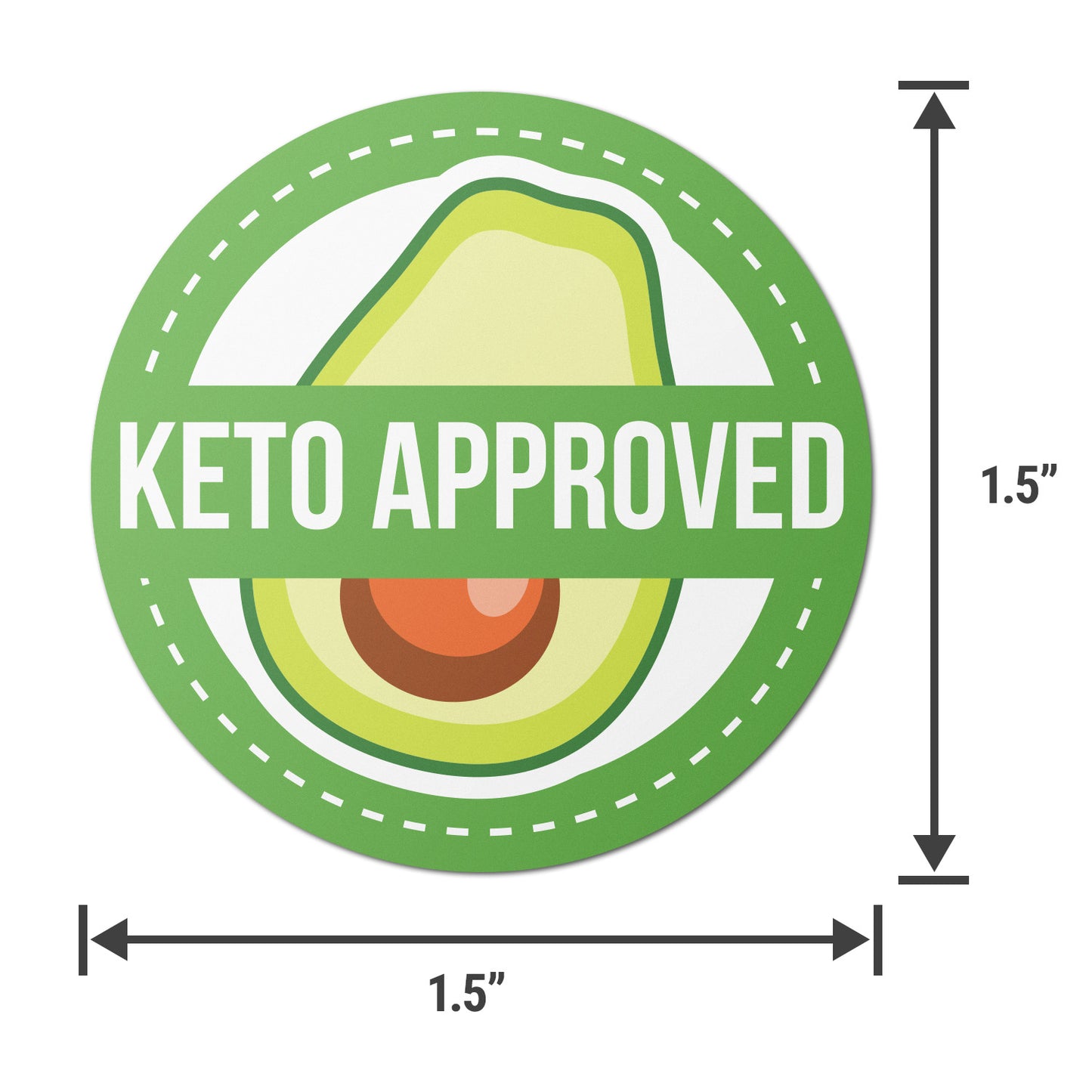 1.5 inch Keto Approved Food Labels (300 Count)