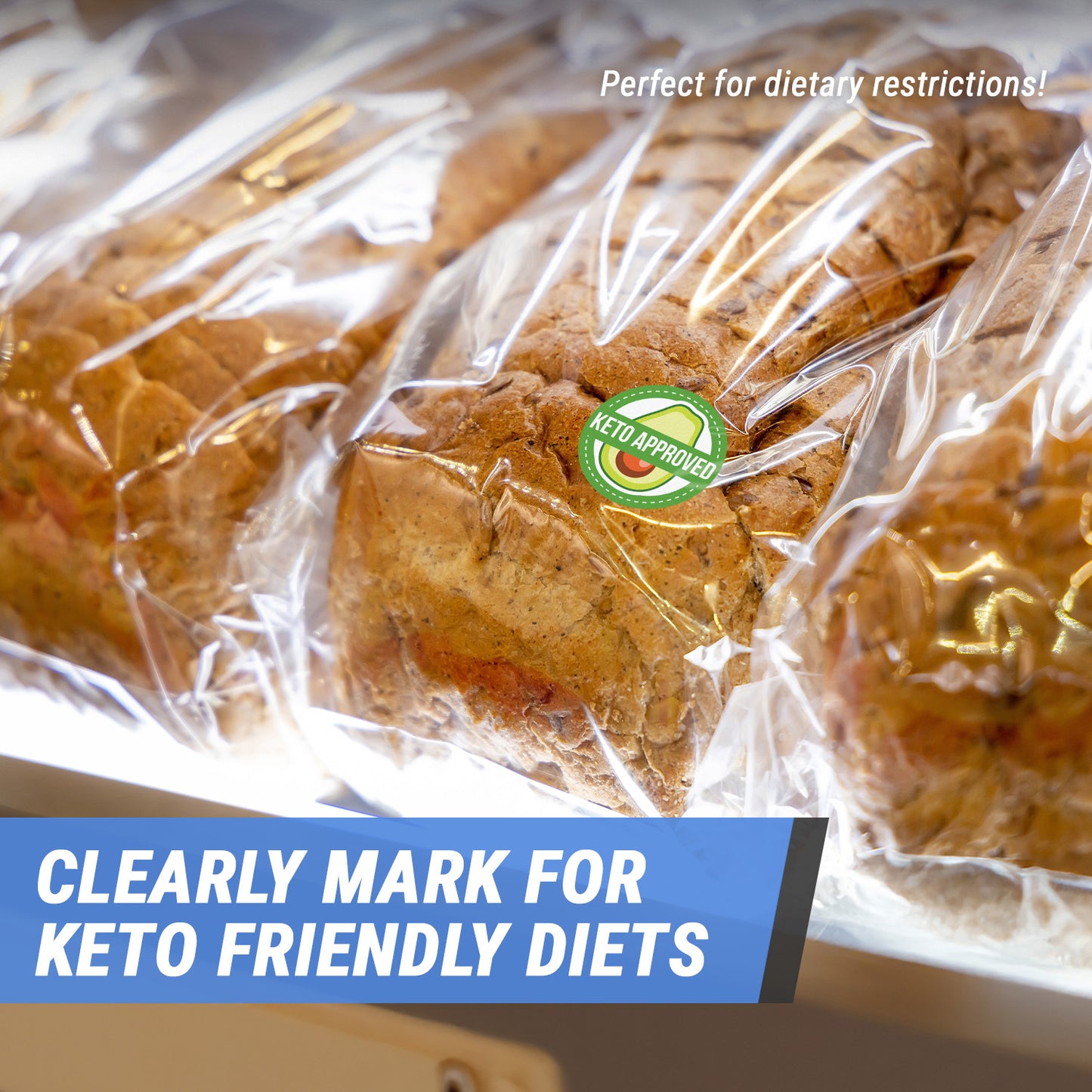 1.5 inch Keto Approved Food Labels (300 Count)