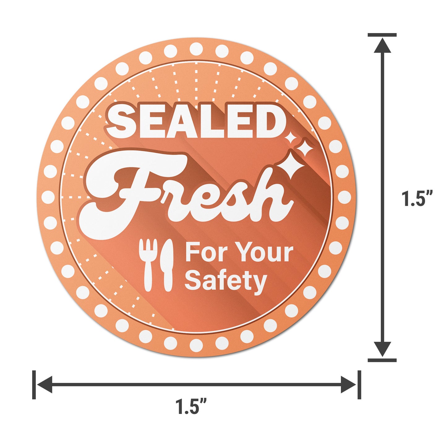 1.5 inch Sealed Fresh Food Labels (300 Count)