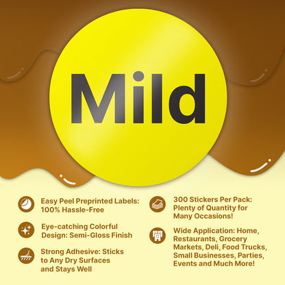 1.5 inch Mild Food Labels (300 Count)