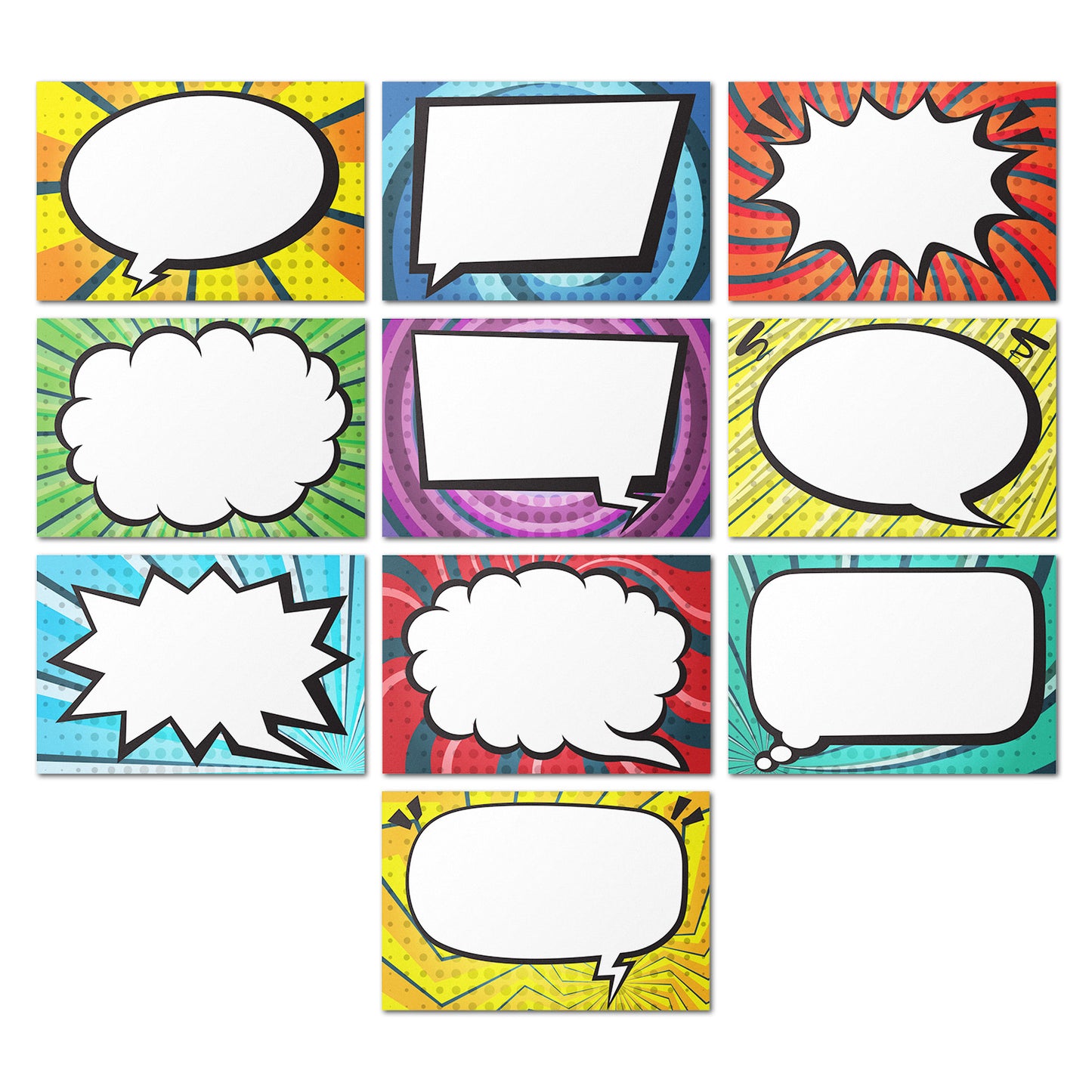 3 x 2in Comic Book Style Write-In Tags (Sheet)