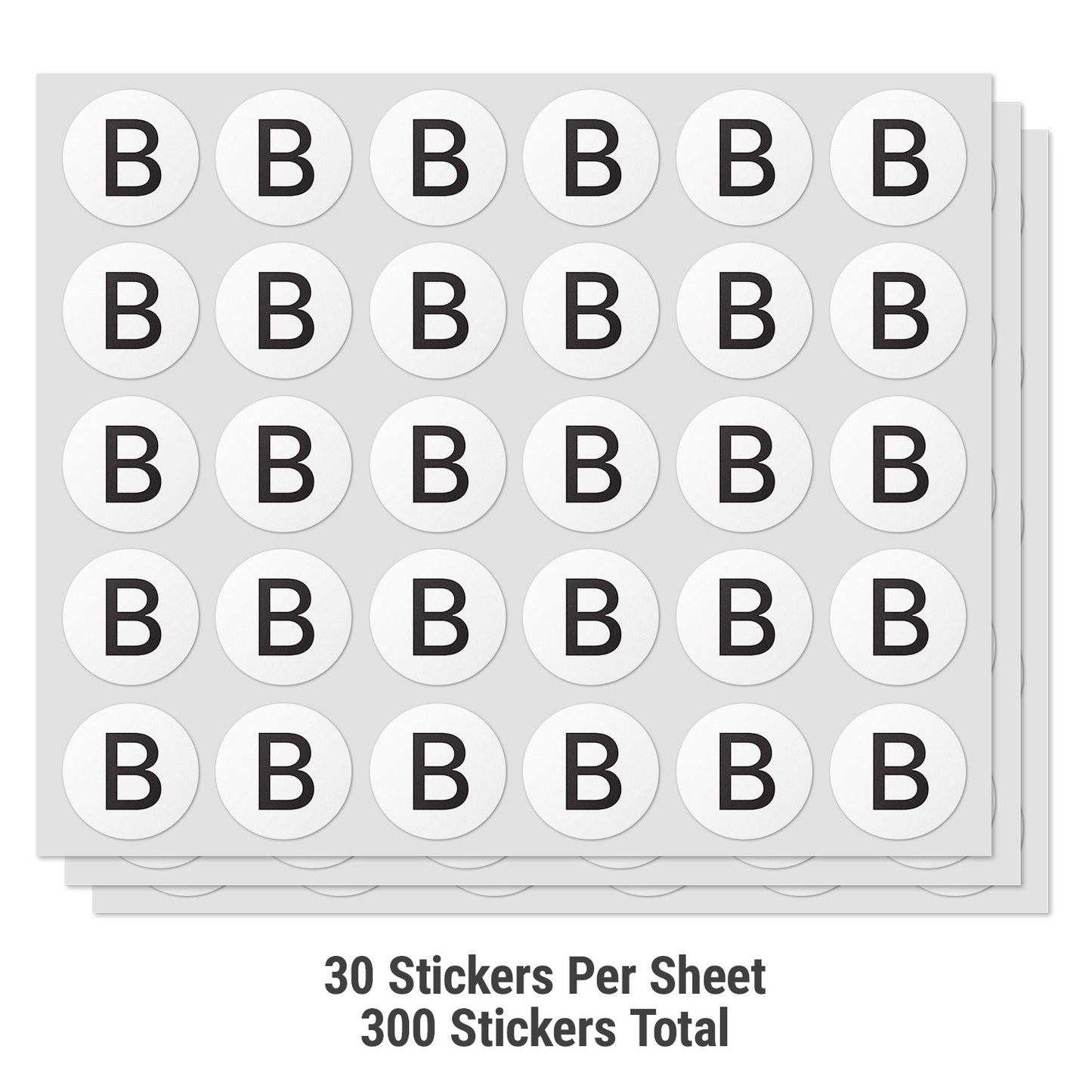 1 inch Alphabet Letter B Sticker (Sheets)