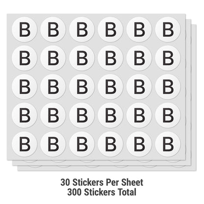 1 inch Alphabet Letter B Sticker (Sheets)