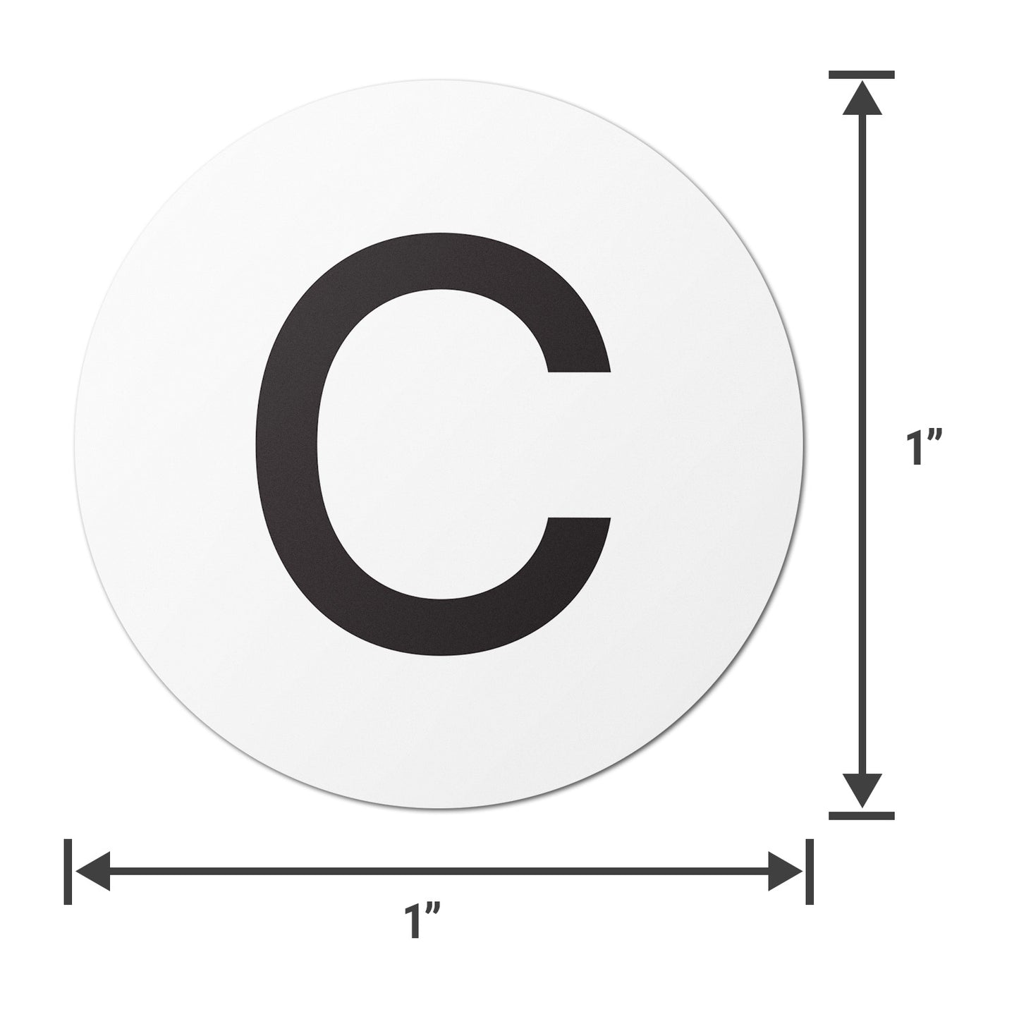 1in Stickers: Alphabet Letter C Label (Capital)