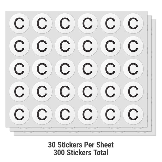 1in Stickers: Alphabet Letter C Label (Capital)