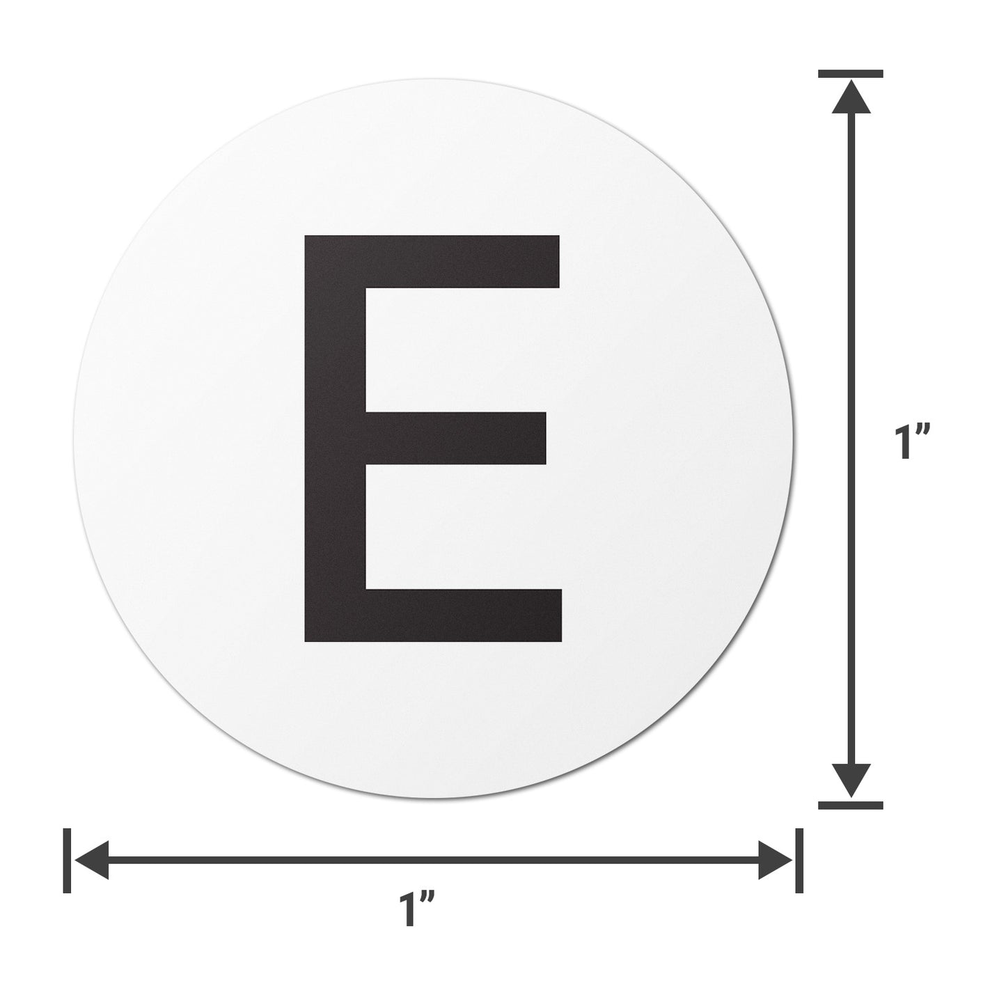 1in Stickers: Alphabet Letter E Label (Capital)
