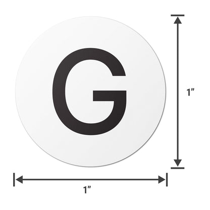 1in Stickers: Alphabet Letter G Label (Capital)
