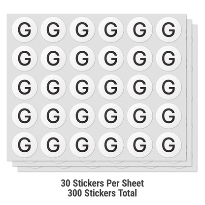 1in Stickers: Alphabet Letter G Label (Capital)