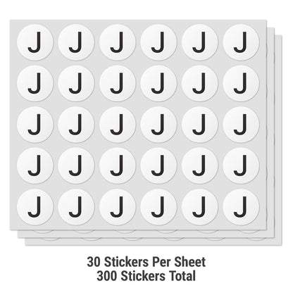 1 inch Alphabet Letter J Sticker (Sheets)