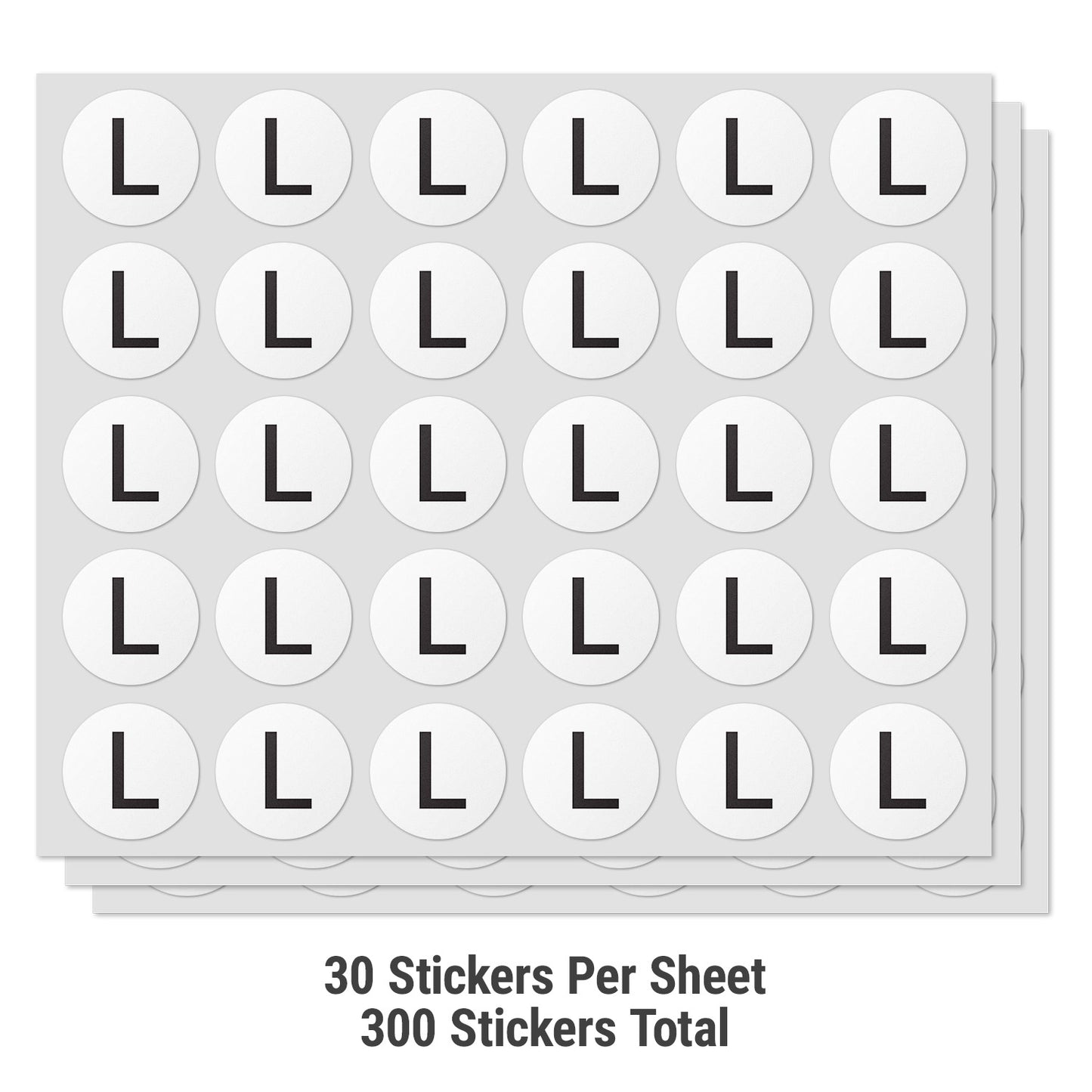 1 inch Alphabet Letter L Sticker (Sheets)
