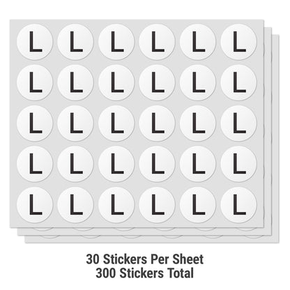 1 inch Alphabet Letter L Sticker (Sheets)