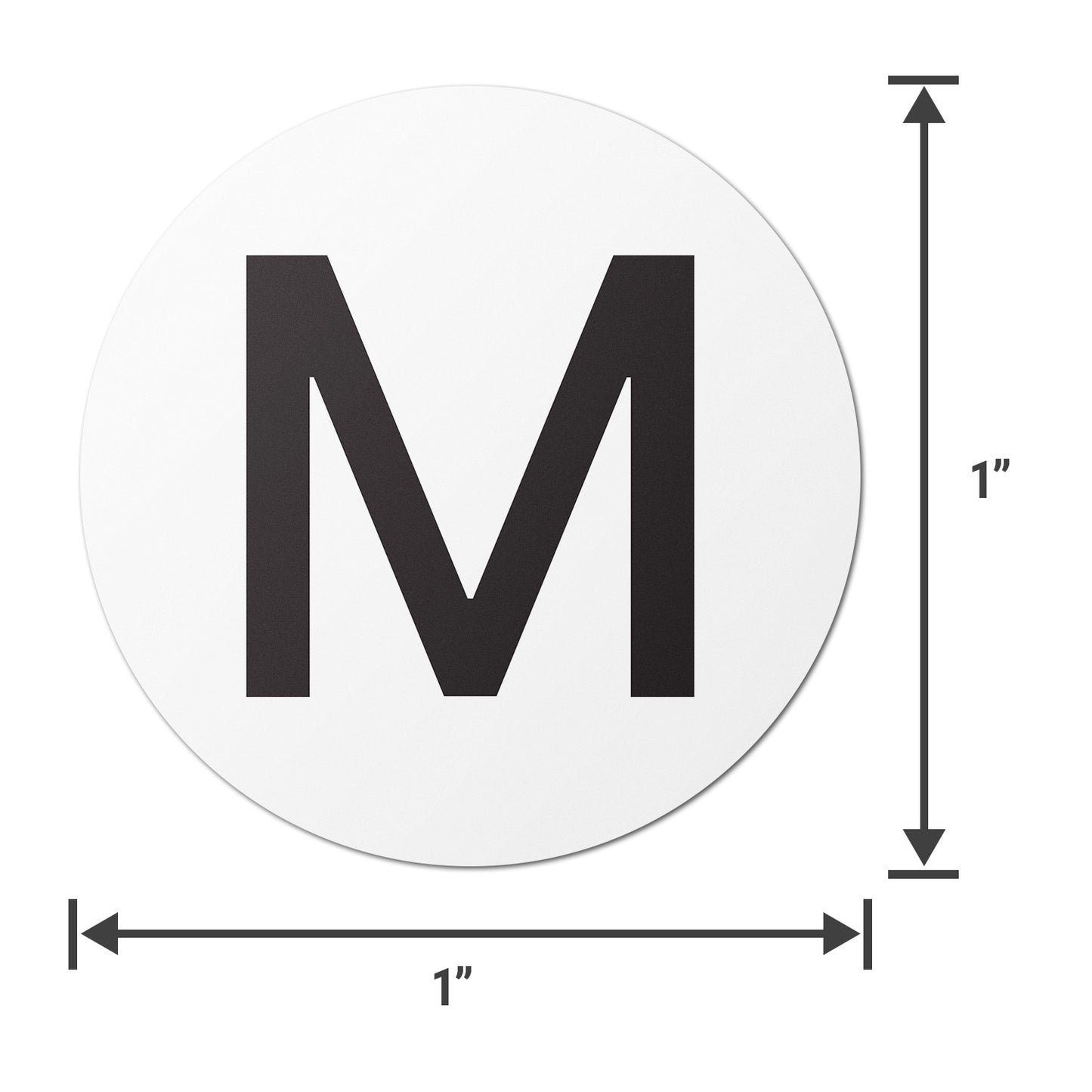 1in Stickers: Alphabet Letter M Label (Capital)