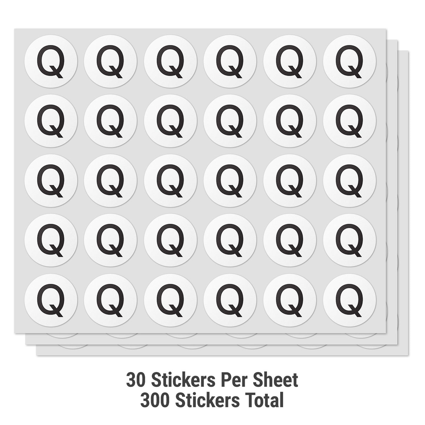 1in Stickers: Alphabet Letter Q Label (Capital)
